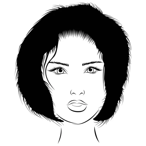Графический портрет девушки — стоковый вектор