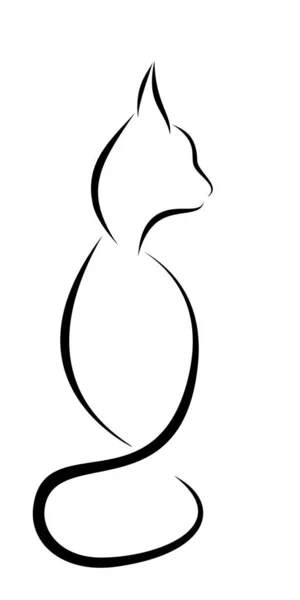 Figurine linéaire Cat — Image vectorielle