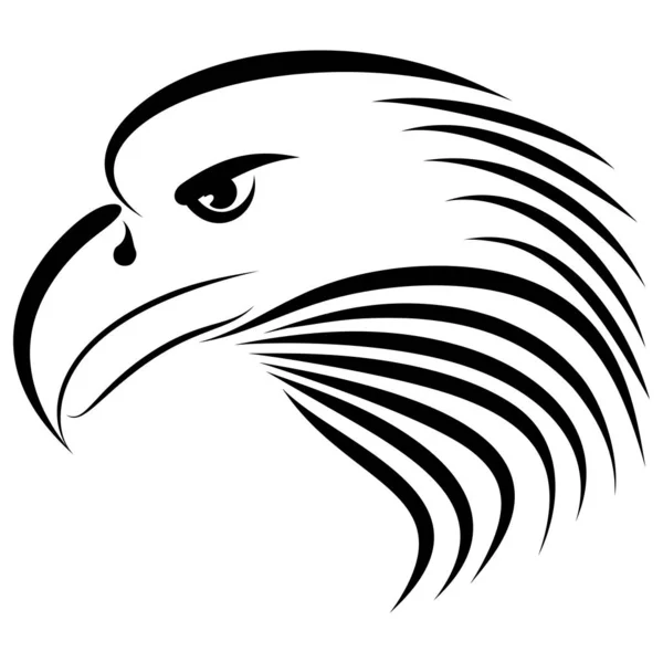 Águila de dibujo lineal — Vector de stock