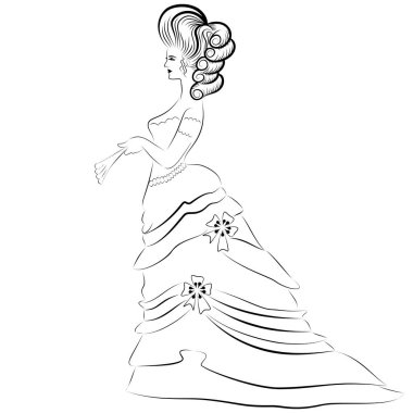 Viktorya Dönemi Kadın Vektörü