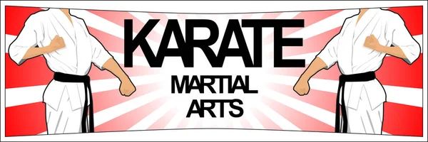 Combattants Des Arts Martiaux Karaté Arts Martiaux — Image vectorielle