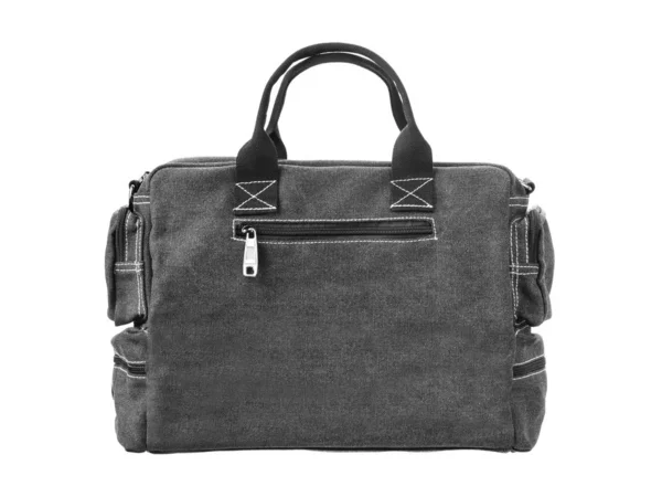 Черная ткань стильная мужская сумка — стоковое фото