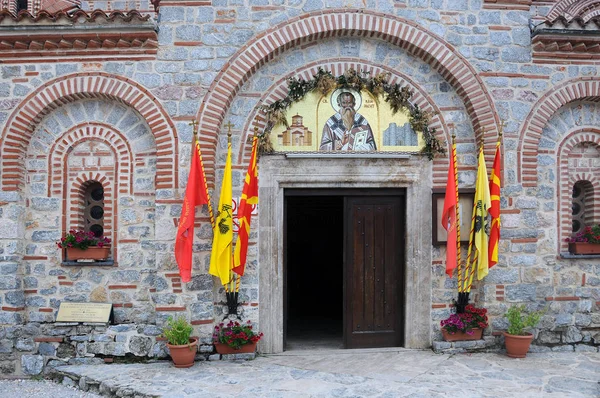 Ohrid Macedonia August 2018 Вход Церковь Святых Климента Пантелеимона — стоковое фото