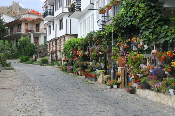 Ohrid Makedonya Ağustos 2018 Güzel Boş Sokak Eski Kentte Eski — Stok fotoğraf