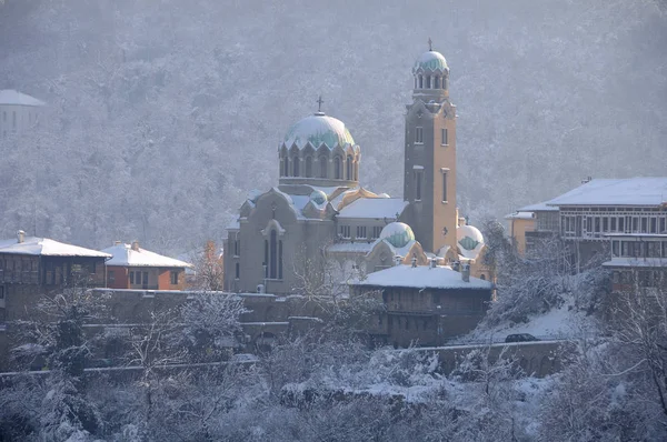 Weergave Van Geboorte Van Maria Kerk Winter Veliko Tarnovo Bulgarije — Stockfoto