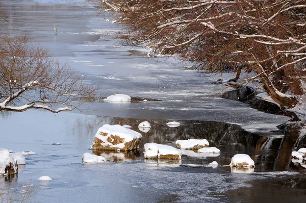 Veduta Del Fiume Yantra Bulgaria Inverno — Foto Stock