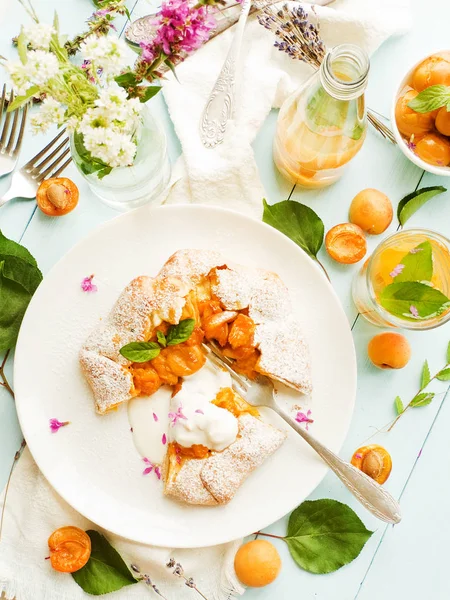 Torta Galette Damasco Com Compota Damasco Doce Dof Rasa — Fotografia de Stock