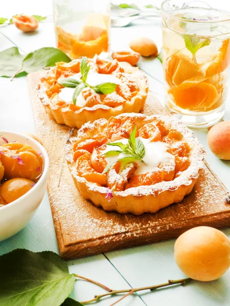 Apricot Galette Pie Sweet Apricot Compote — Stock Photo, Image