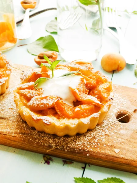 Apricot galette pie with sweet apricot compote.