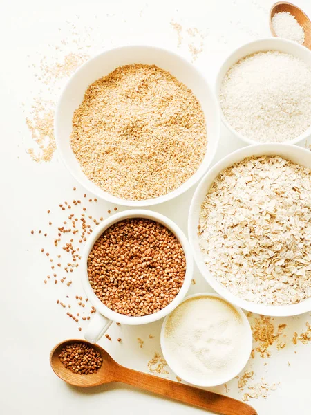 Bowls of grain — Stock Photo, Image