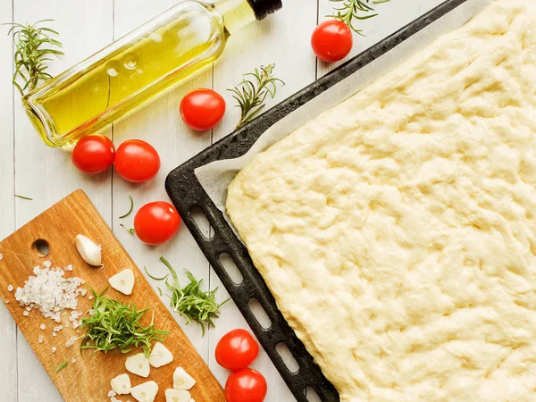 Traditionele Italiaanse Focaccia — Stockfoto