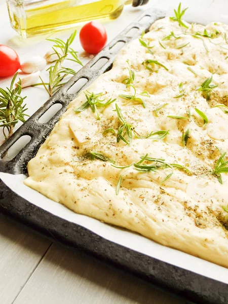 Traditionele Italiaanse Focaccia — Stockfoto