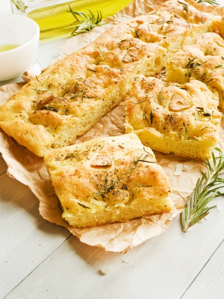 Traditionele Italiaanse Focaccia — Stockfoto