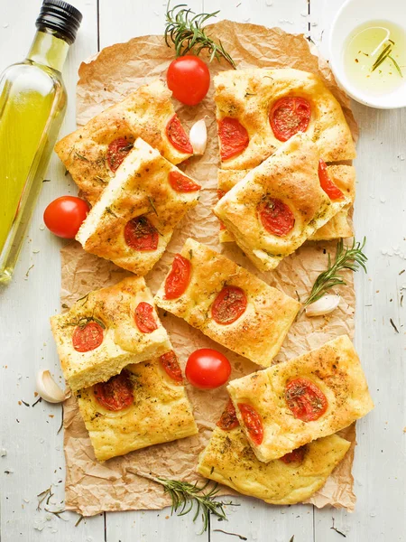 Traditionelle italienische Focaccia — Stockfoto