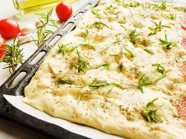 Tradycyjny włoski Focaccia — Zdjęcie stockowe