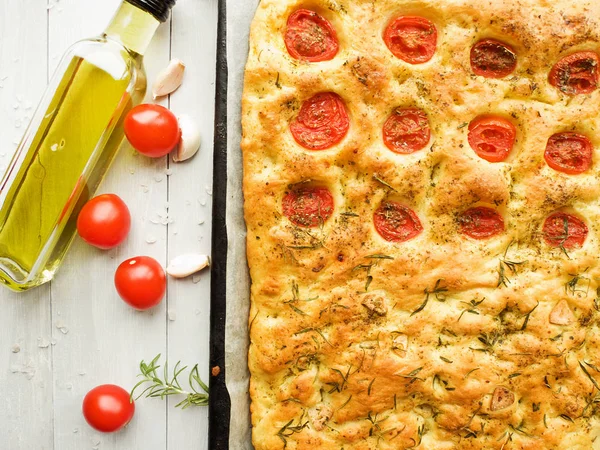 Tradycyjny włoski Focaccia — Zdjęcie stockowe