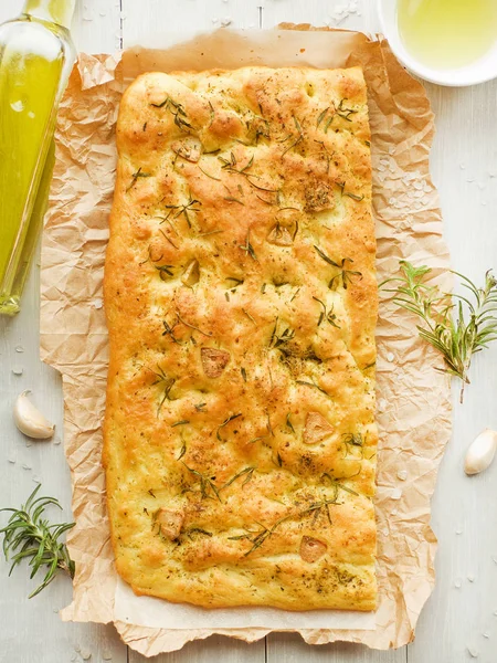 Traditionele Italiaanse Focaccia — Stockfoto