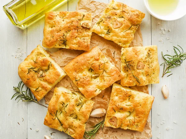 Traditionele Italiaanse Focaccia — Stockfoto