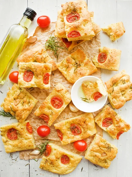 Traditionele Italiaanse Focaccia — Stockfoto