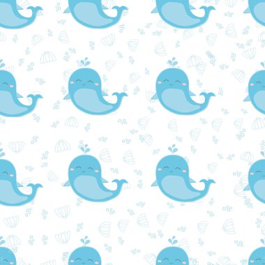 sevimli balina seamless modeli