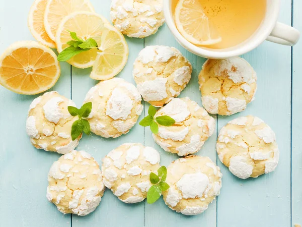 Crinkle Lemon cookies — Stockfoto