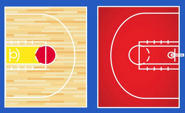Vetor de quadra de basquete 3x3 — Vetor de Stock