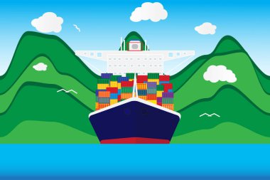 Kargo gemisi vektör