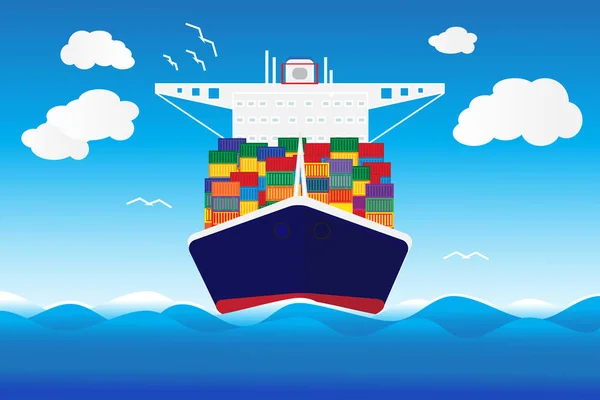 Vetor navio de carga — Vetor de Stock