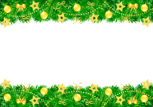 Weihnachten Girlanden Vektor Hintergrund Illustration Kiefer Tannenbaum Dekoration — Stockvektor