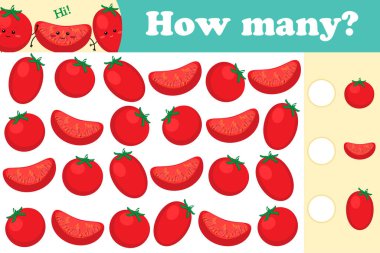 Anaokulu çocukları için eğitici bir oyun. Matematik ödevi. Kaç kişi, sayma oyunu. Matematik, sayı ve formlar öğreniliyor.