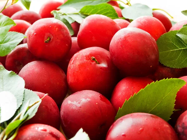 木製の背景にアルチャ桜梅の果実 浅いドーフ — ストック写真