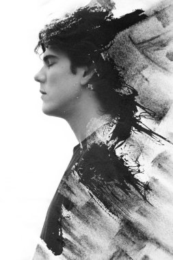 Orijinal sanat eserleri ile siyah ve beyaz fotoğraf karışımları