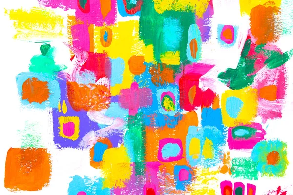 Kézzel festett színes átfedő ecsetvonások vastag textu — Stock Fotó