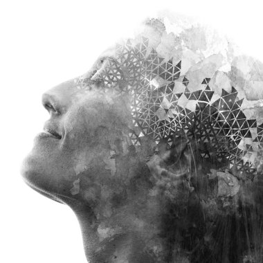 Paintography. Çift pozlama. Güçlü bir çekici m yakın çekim