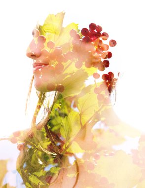 Olgun kırmızı meyveler ile doğal güzellikçift pozlama profili