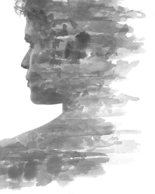Paintografi. Tabloyla birleştirilmiş bir portre.