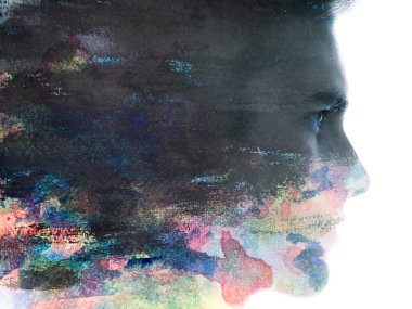 Paintografi. Tabloyla birleştirilmiş bir portre.