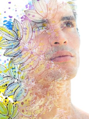 Paintografi. Tabloyla birleştirilmiş bir portre.