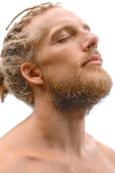 A portrait on a white background