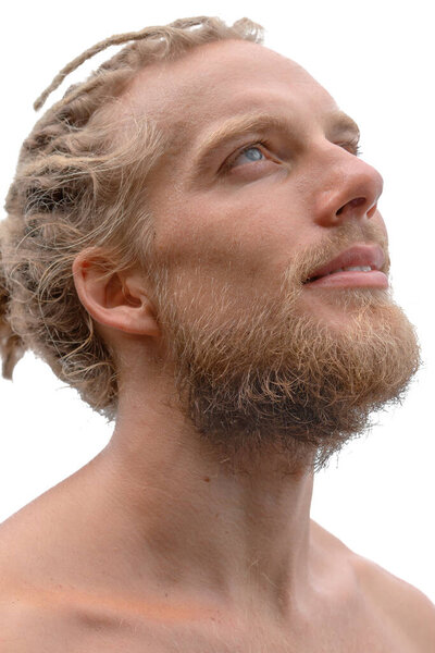 A portrait on a white background