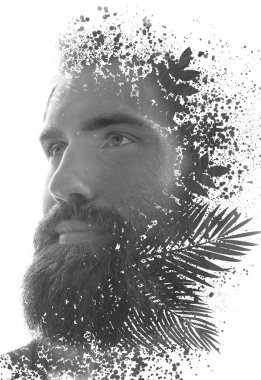 Bir dijital illüstrasyonla birleştirilmiş portre