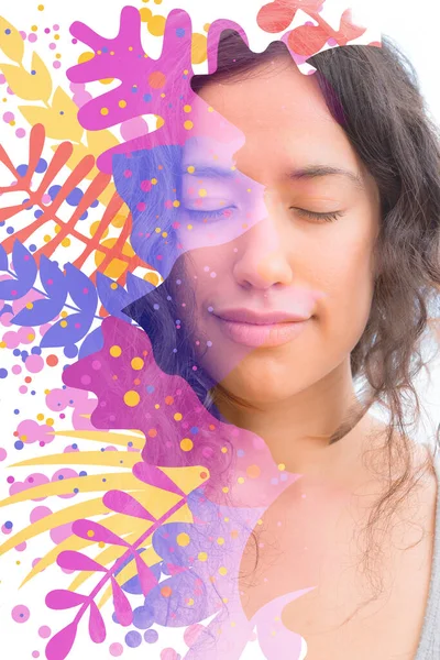 Portrait combined with a digital illustration — Stock Photo, Image