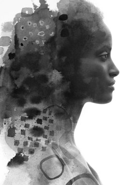 Paintografi. Tabloyla birleştirilmiş bir portre.