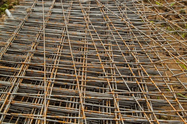 Pilha Malha Aço Para Construção Concreto Armado — Fotografia de Stock