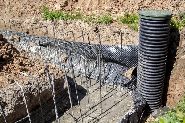 Bir Yeni Çimento Çelik Çubuklar Filmaşin Denetim Ile Takviye Ile — Stok fotoğraf