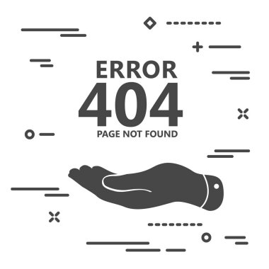 düz el illüstrasyon simge beyaz bir arka plan üzerinde bulunamadı 404 hata sayfası temsil eder. Düz kenarlı Şekil sayfası kavramı bulunamadı
