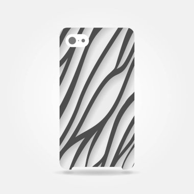Zebra gri izole durumda telefon gibi soyut siyah ve beyaz renkli şeritli satırlar