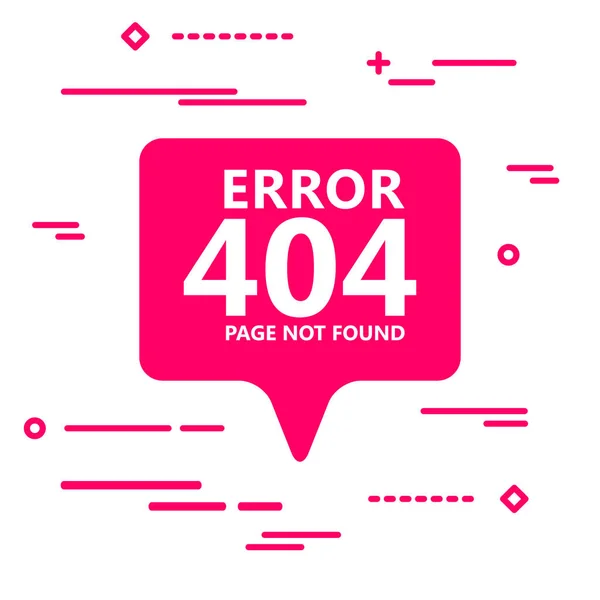 404 Pagina Errore Non Trovata Illustrazione Sull Icona Bolla Rosa — Vettoriale Stock