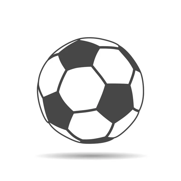 Soccer Ball Pictogram Met Schaduw Een Witte Achtergrond — Stockvector