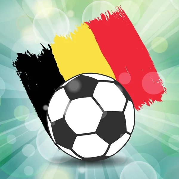 Ícone Bola Futebol Com Bandeira Belga Pinceladas Estilo Grunge Raios —  Vetores de Stock